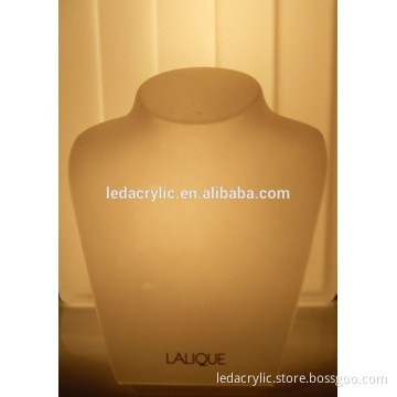 frosted acrylic jewellers shop display stand for necklace choker chain